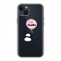 Полупрозрачный дизайнерский пластиковый чехол для Iphone 14 Plus Прозрачные панды - смайлики