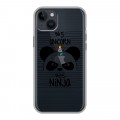 Полупрозрачный дизайнерский пластиковый чехол для Iphone 14 Plus Прозрачные панды - смайлики