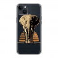 Полупрозрачный дизайнерский пластиковый чехол для Iphone 14 Plus Прозрачные слоны