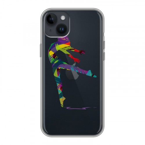 Полупрозрачный дизайнерский пластиковый чехол для Iphone 14 Plus Прозрачные танцоры 