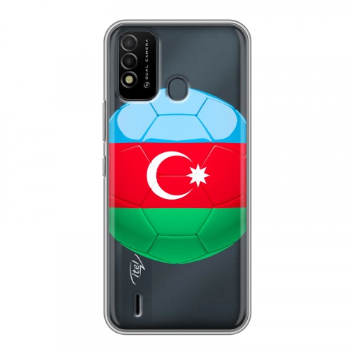 Полупрозрачный дизайнерский пластиковый чехол для Itel Vision 2s Флаг Азербайджана