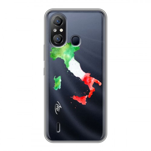 Полупрозрачный дизайнерский пластиковый чехол для Itel A49 Флаг Италии