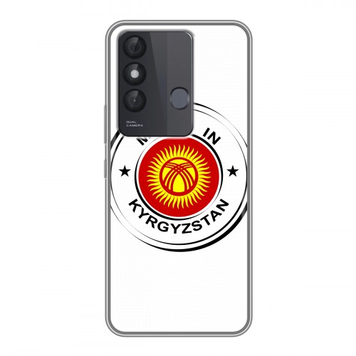 Полупрозрачный дизайнерский пластиковый чехол для Itel Vision 3 Plus флаг Киргизии