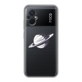 Полупрозрачный дизайнерский силиконовый с усиленными углами чехол для Xiaomi Poco M5 Космос