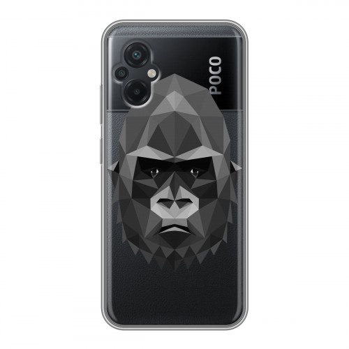 Полупрозрачный дизайнерский пластиковый чехол для Xiaomi Poco M5 Прозрачные обезьяны