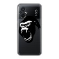 Полупрозрачный дизайнерский пластиковый чехол для Xiaomi Poco M5 Прозрачные обезьяны