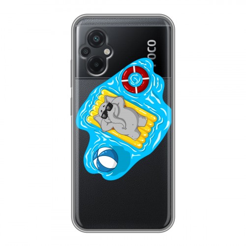 Полупрозрачный дизайнерский силиконовый чехол для Xiaomi Poco M5 Прозрачные слоны