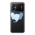 Полупрозрачный дизайнерский пластиковый чехол для Xiaomi Poco M5 Прозрачные слоны