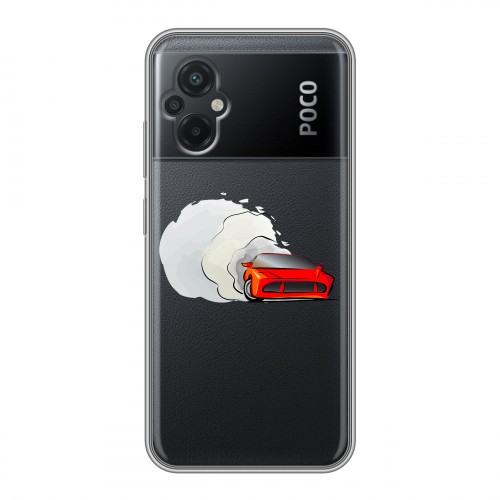 Полупрозрачный дизайнерский пластиковый чехол для Xiaomi Poco M5 Прозрачный дрифт