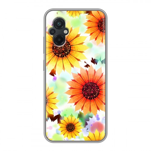 Дизайнерский силиконовый с усиленными углами чехол для Xiaomi Poco M5 Органические цветы
