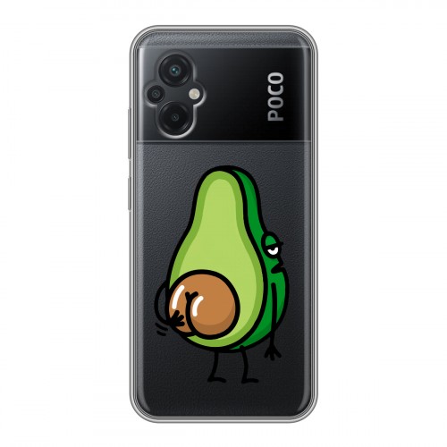 Полупрозрачный дизайнерский пластиковый чехол для Xiaomi Poco M5 Авокадо
