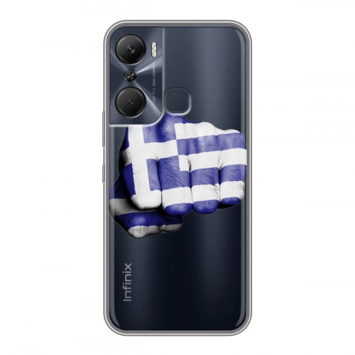 Полупрозрачный дизайнерский пластиковый чехол для Infinix Hot 12 Pro флаг греции