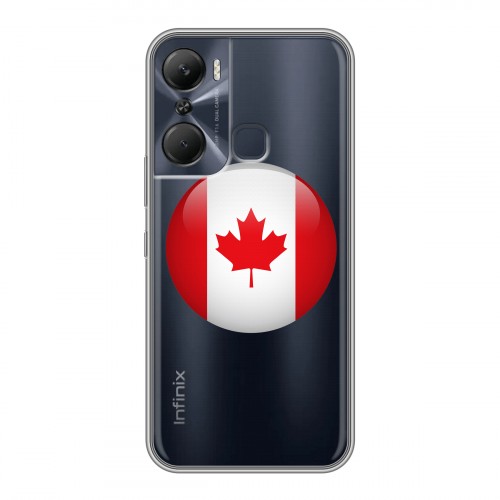 Полупрозрачный дизайнерский пластиковый чехол для Infinix Hot 12 Pro Флаг Канады