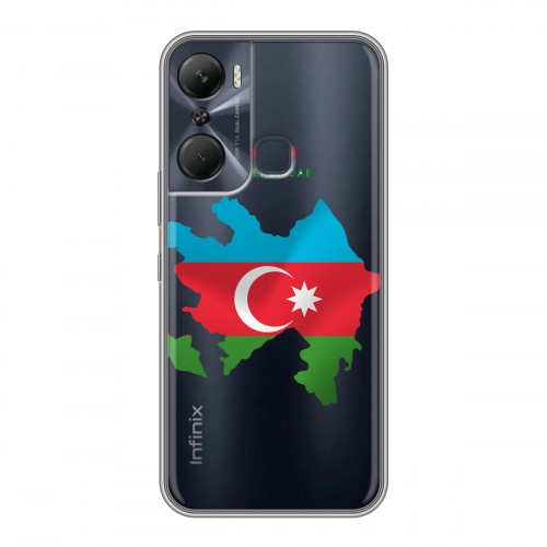 Полупрозрачный дизайнерский пластиковый чехол для Infinix Hot 12 Pro Флаг Азербайджана