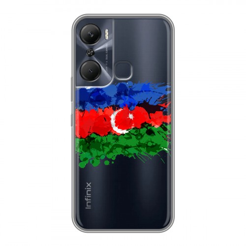 Полупрозрачный дизайнерский силиконовый с усиленными углами чехол для Infinix Hot 12 Pro Флаг Азербайджана