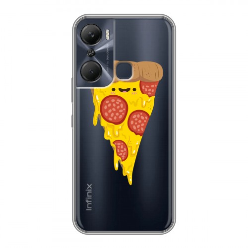 Полупрозрачный дизайнерский пластиковый чехол для Infinix Hot 12 Pro Прозрачная Пицца