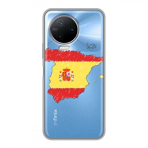 Полупрозрачный дизайнерский пластиковый чехол для Infinix Note 12 Pro флаг Испании