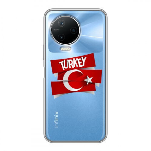 Полупрозрачный дизайнерский силиконовый чехол для Infinix Note 12 Pro Флаг Турции