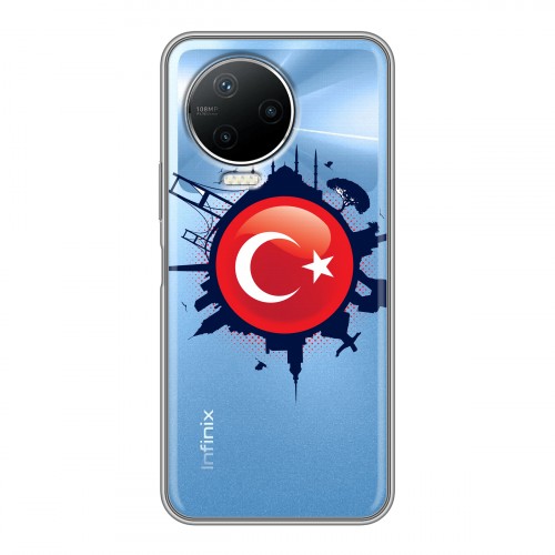 Полупрозрачный дизайнерский пластиковый чехол для Infinix Note 12 Pro Флаг Турции