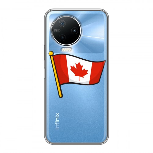 Полупрозрачный дизайнерский пластиковый чехол для Infinix Note 12 Pro Флаг Канады