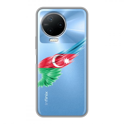 Полупрозрачный дизайнерский силиконовый чехол для Infinix Note 12 Pro Флаг Азербайджана