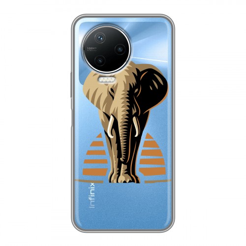 Полупрозрачный дизайнерский пластиковый чехол для Infinix Note 12 Pro Прозрачные слоны