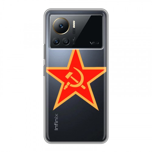 Полупрозрачный дизайнерский силиконовый чехол для Infinix Note 12 VIP Флаг СССР