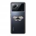 Полупрозрачный дизайнерский силиконовый с усиленными углами чехол для Infinix Note 12 VIP прозрачные Бабочки 
