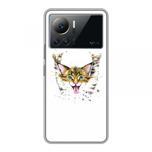 Полупрозрачный дизайнерский силиконовый чехол для Infinix Note 12 VIP Прозрачные кошки