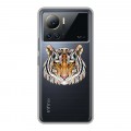 Полупрозрачный дизайнерский силиконовый с усиленными углами чехол для Infinix Note 12 VIP Прозрачные тигры