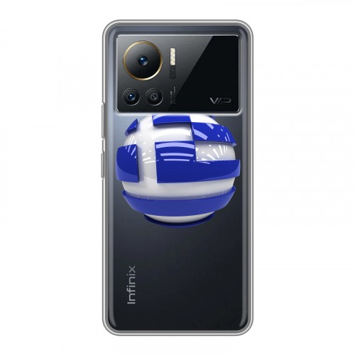 Полупрозрачный дизайнерский силиконовый с усиленными углами чехол для Infinix Note 12 VIP флаг греции
