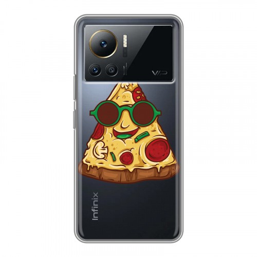 Полупрозрачный дизайнерский силиконовый чехол для Infinix Note 12 VIP Прозрачная Пицца