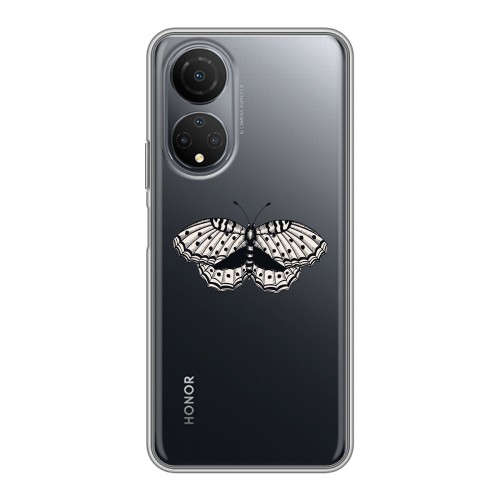 Полупрозрачный дизайнерский пластиковый чехол для Huawei Honor X7 прозрачные Бабочки 