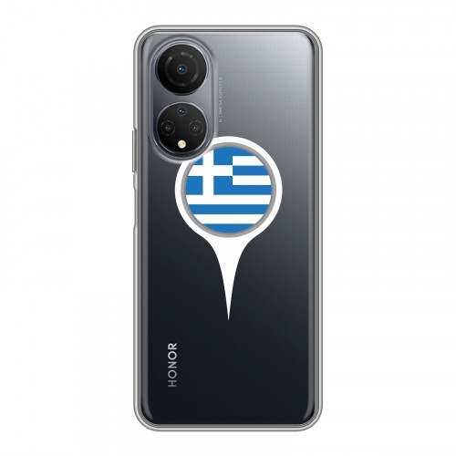 Полупрозрачный дизайнерский пластиковый чехол для Huawei Honor X7 флаг греции
