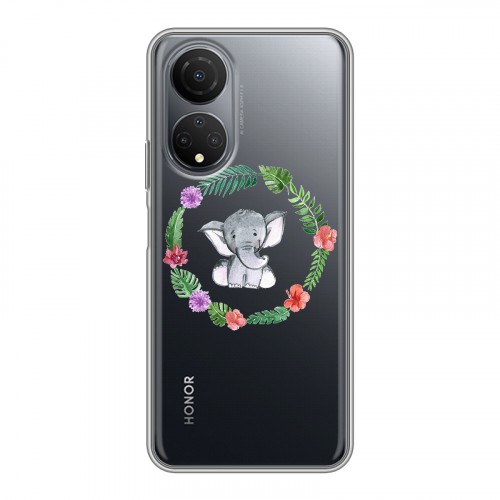 Полупрозрачный дизайнерский пластиковый чехол для Huawei Honor X7 Прозрачные слоны