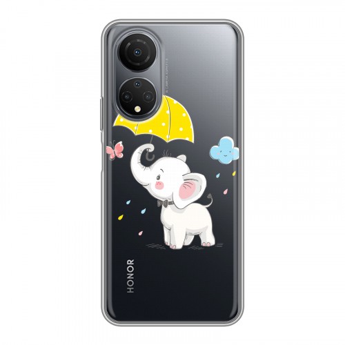 Полупрозрачный дизайнерский пластиковый чехол для Huawei Honor X7 Прозрачные слоны