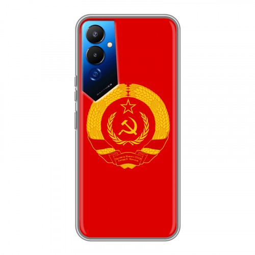 Дизайнерский силиконовый чехол для Tecno Pova 4 Флаг СССР