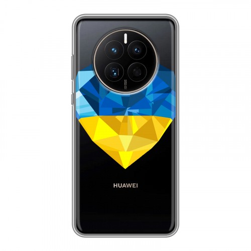 Полупрозрачный дизайнерский пластиковый чехол для Huawei Mate 50 Флаг Украины