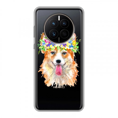 Полупрозрачный дизайнерский пластиковый чехол для Huawei Mate 50 Прозрачные собаки