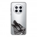 Полупрозрачный дизайнерский силиконовый с усиленными углами чехол для Huawei Mate 50 Pro Каллиграфия животных