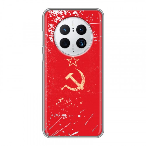 Полупрозрачный дизайнерский пластиковый чехол для Huawei Mate 50 Pro Флаг СССР