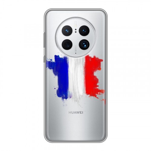 Полупрозрачный дизайнерский пластиковый чехол для Huawei Mate 50 Pro Флаг Франции