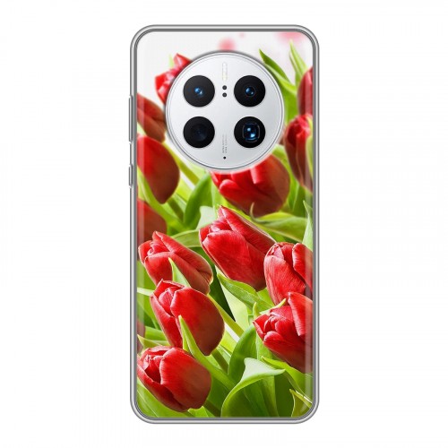 Дизайнерский силиконовый чехол для Huawei Mate 50 Pro Тюльпаны