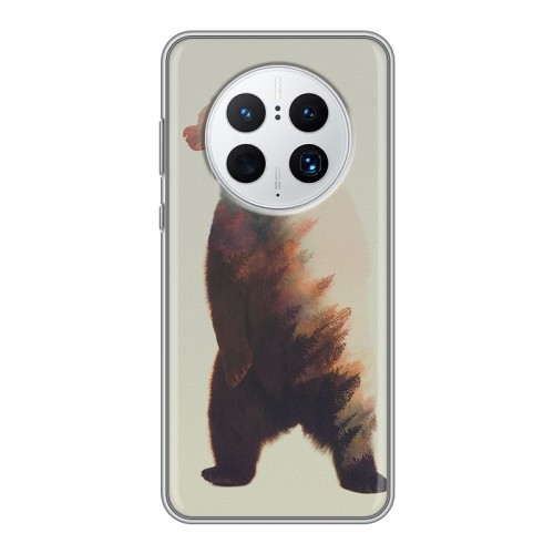 Дизайнерский силиконовый с усиленными углами чехол для Huawei Mate 50 Pro Медведи
