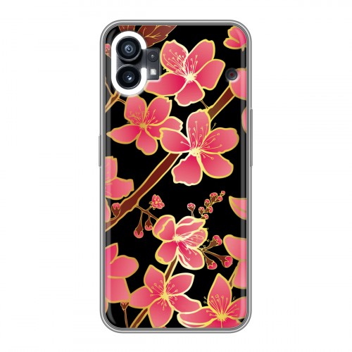 Дизайнерский силиконовый с усиленными углами чехол для Nothing Phone (1) Люксовые цветы