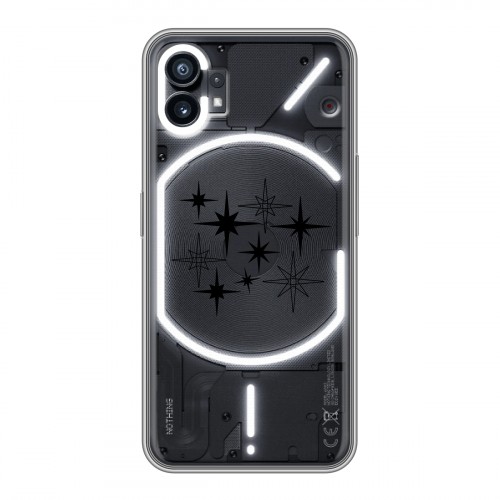 Полупрозрачный дизайнерский силиконовый с усиленными углами чехол для Nothing Phone (1) Космос