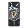 Полупрозрачный дизайнерский пластиковый чехол для Nothing Phone (1) Прозрачные собаки