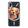 Полупрозрачный дизайнерский пластиковый чехол для Nothing Phone (1) Прозрачные собаки