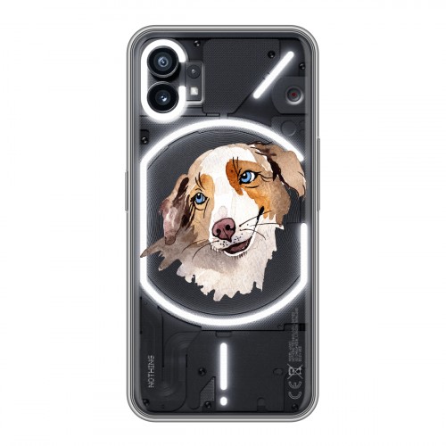 Полупрозрачный дизайнерский силиконовый чехол для Nothing Phone (1) Прозрачные собаки