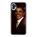 Дизайнерский силиконовый с усиленными углами чехол для Nothing Phone (1) Барак Обама